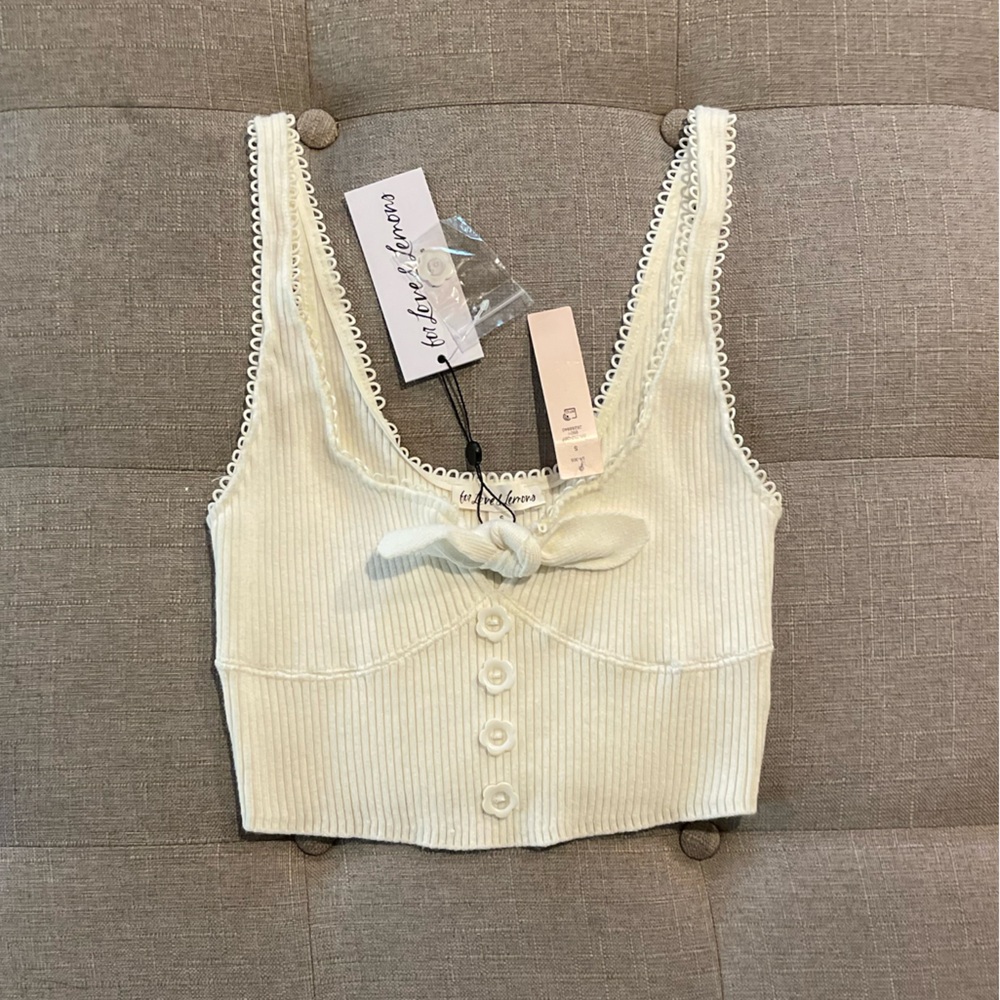NWT Love and Lemons knit Bow Tank